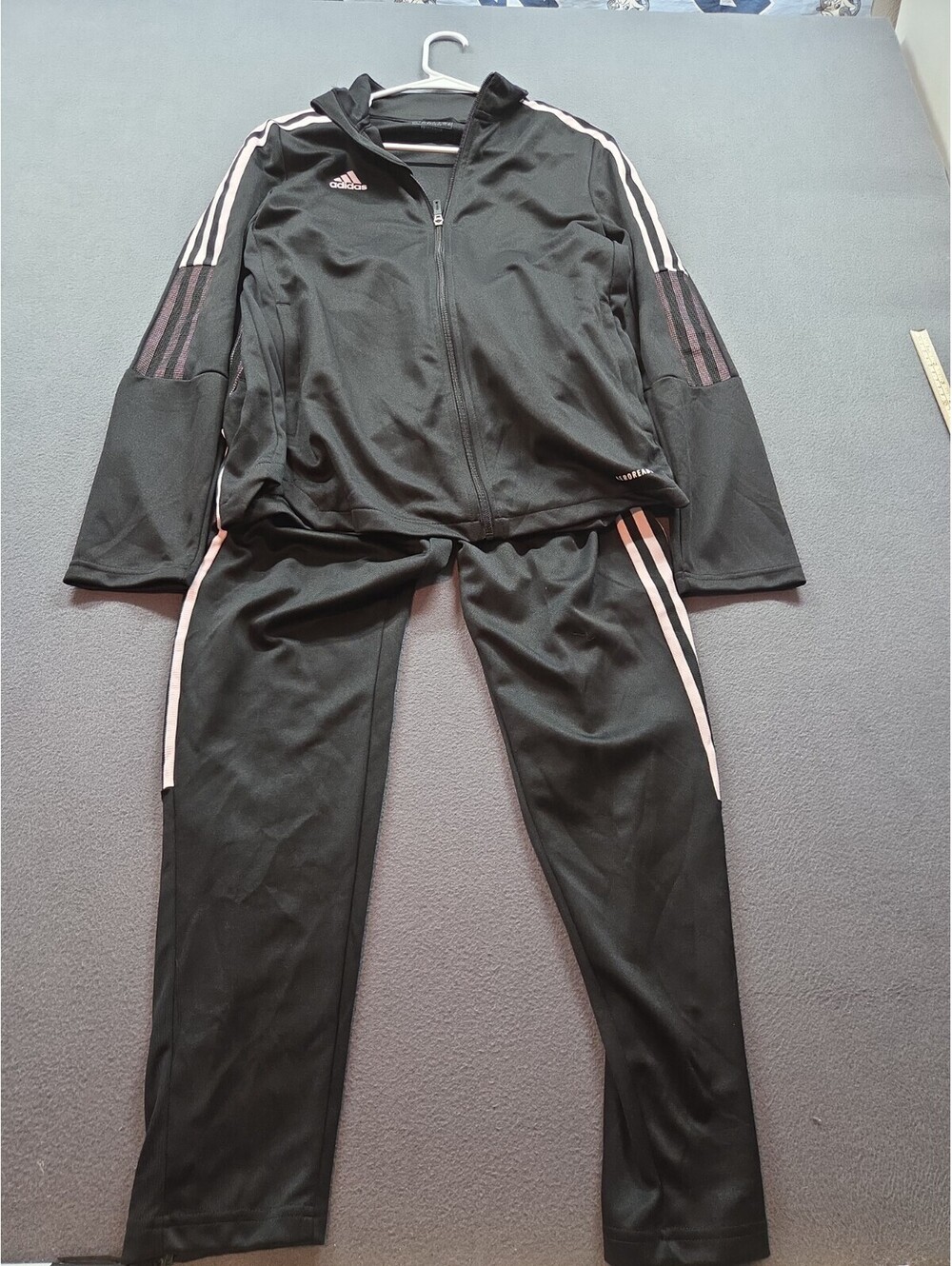 women's black Adidas AEROREADY track jacket and pants set size M